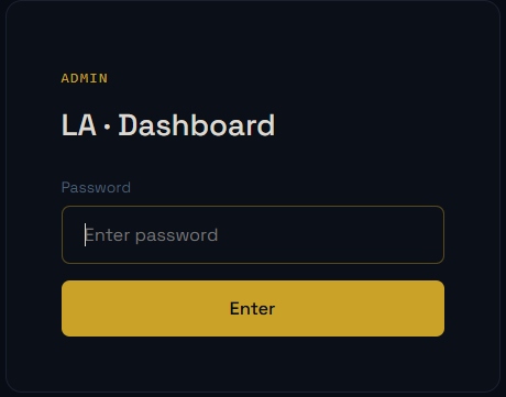 Admin password screen
